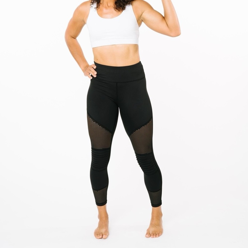 Zyia moto light n tights size 6-8. Mixed material moto mesh